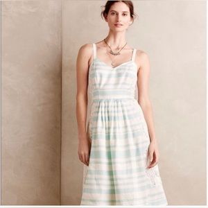 Moulinette Soeurs Anthropologie Blue and White Lace Dress Size 4